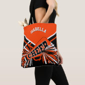 Tote Bag Conception de meneuse de claque orange, noire et b (De près)