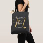 Tote Bag Conception de monogramme de mariage avec noms et d (De près)