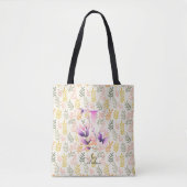 Tote Bag Conception de monogramme floral artistique d'Ivy - (Devant)
