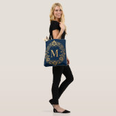 Tote Bag Conception de monogramme floral or élégant (Sur le modèle)
