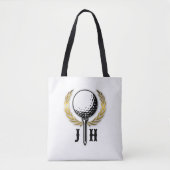 Tote Bag Conception de monogramme Gold Golf (Devant)