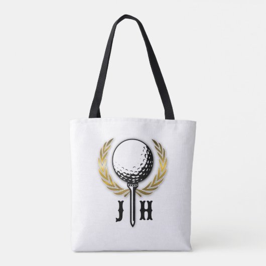 Tote Bag Conception de monogramme Gold Golf (Dos)