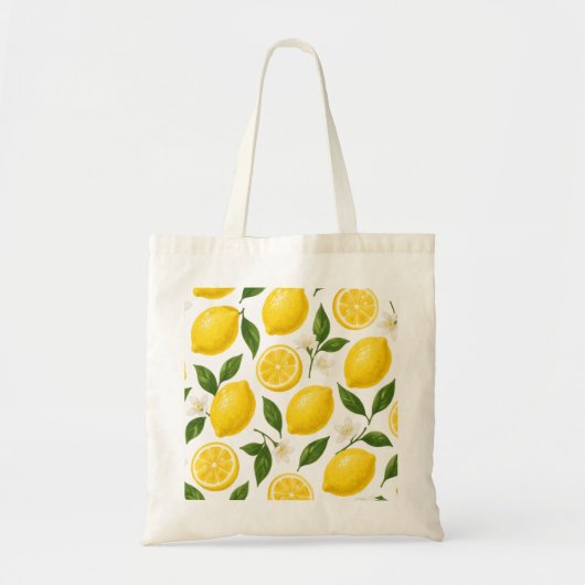 Tote Bag Conception de motif citron | Impression d'été aux  (Devant)