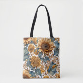 Tote Bag Conception de motif de tournesols dansants (Devant)