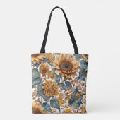Tote Bag Conception de motif de tournesols dansants (Dos)
