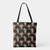 Tote Bag Conception de motif singe noir (Dos)