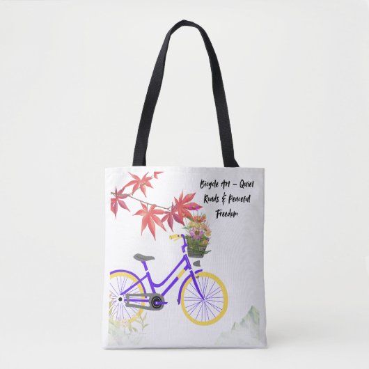 Tote Bag Conception de motivation de bicyclette florale (Devant)