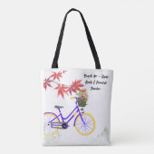Tote Bag Conception de motivation de bicyclette florale (Dos)