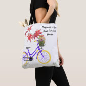 Tote Bag Conception de motivation de bicyclette florale (De près)