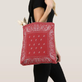 Tote Bag Conception de Paisley rouge et blanc (De près)