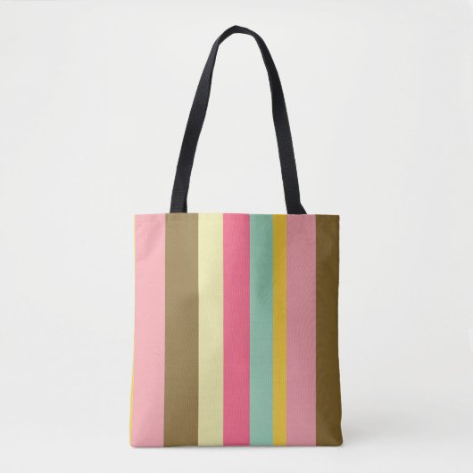 Tote Bag Conception de palette de couleurs à rayures d'été (Devant)