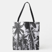 Tote Bag Conception de palmiers noir et blanc (Devant)