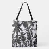 Tote Bag Conception de palmiers noir et blanc (Dos)