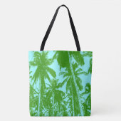 Tote Bag Conception de palmiers verts et bleus (Devant)