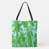 Tote Bag Conception de palmiers verts et bleus (Dos)