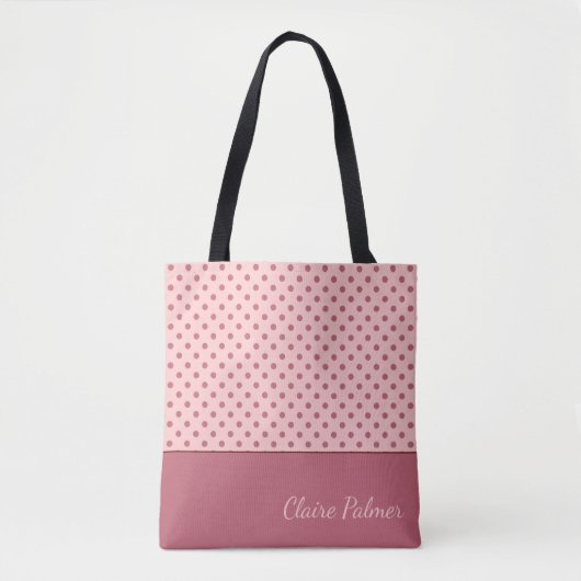 Tote Bag Conception de points de polka rose (Devant)