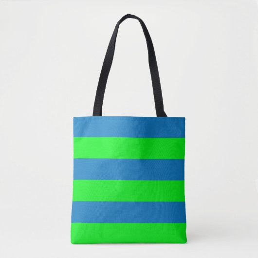 Tote Bag Conception de rayures bleues et vertes (Devant)