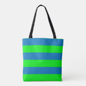 Tote Bag Conception de rayures bleues et vertes (Dos)