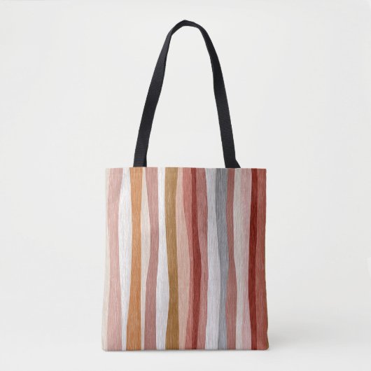 Tote Bag Conception de rayures verticales neutres et chaude (Devant)