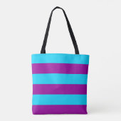 Tote Bag Conception de rayures violettes bleues  (Dos)