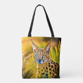 Tote Bag Conception de regard de chat sauvage serval de sav (Dos)