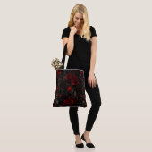 Tote Bag Conception de rose rouge et noire (Sur le modèle)