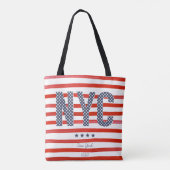 Tote Bag Conception de rouge de NYC |, blanche et bleue (Dos)