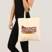 Tote Bag Conception de ruban rose pour infirmière Halloween (Devant (produit))