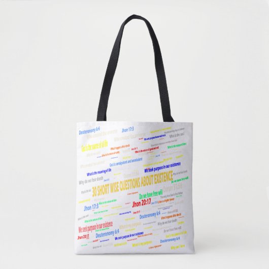 Tote Bag conception de sacs, Questions existentielles (Devant)