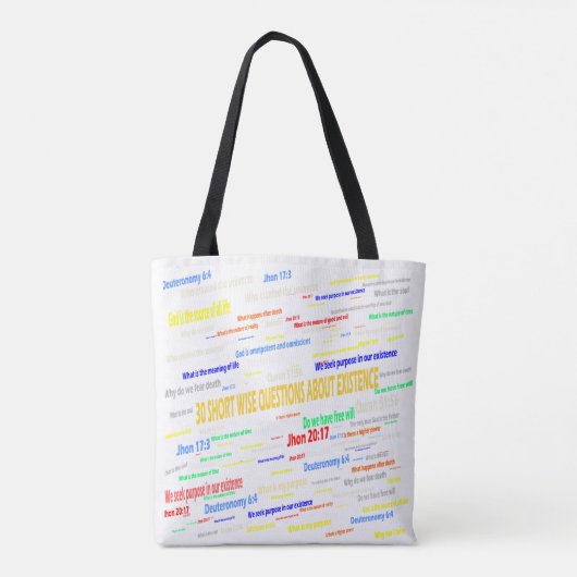 Tote Bag conception de sacs, Questions existentielles (Dos)