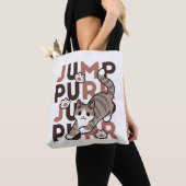 Tote Bag Conception de saut de chat - Artwork de purr de sa (De près)