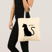 Tote Bag Conception de silhouette de chat (Devant (produit))