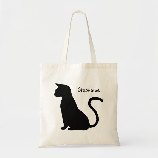 Tote Bag Conception de silhouette de chat (Devant)