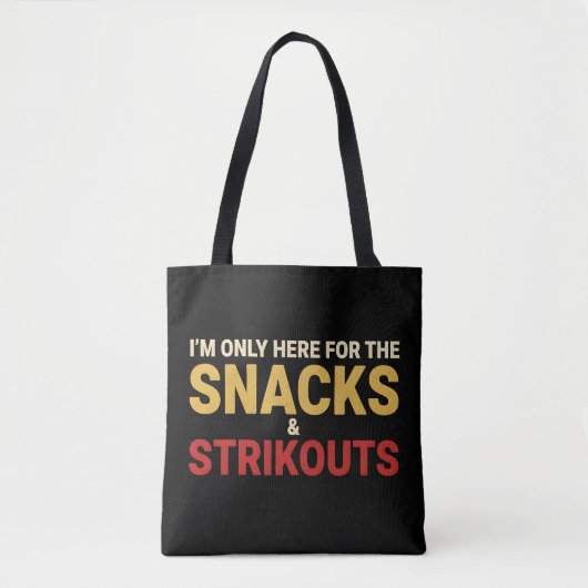 Tote Bag Conception de slogan drôle de snacks de baseball e (Devant)