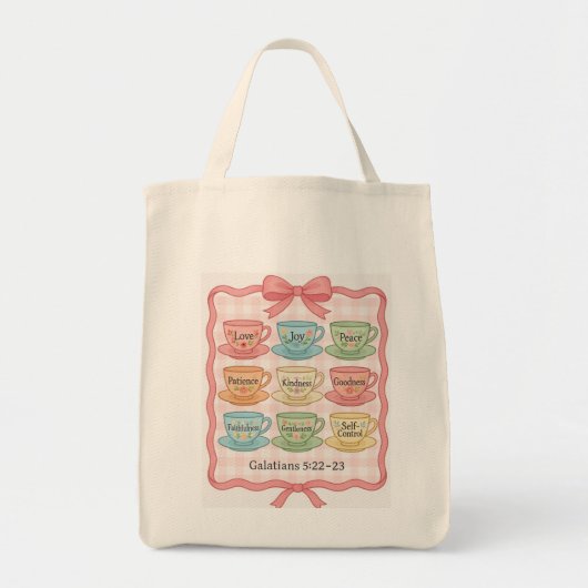 Tote Bag Conception de tasse de thé rose (Devant)