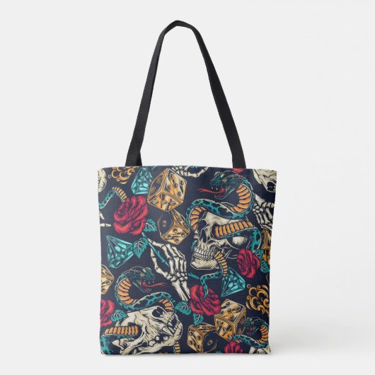 Tote Bag Conception de tatouage rétro (Dos)
