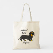 Tote Bag Conception de teckel personnalisée (Dos)
