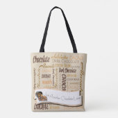 Tote Bag Conception de texte au chocolat, aux amandes et au (Dos)