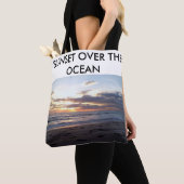 Tote Bag Conception de texte côtier océanique au coucher du (De près)