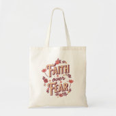 Tote Bag Conception de texte de la foi sur la peur (Devant)