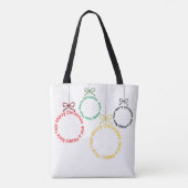Tote Bag Conception de texte d'ornements de Noël (Dos)