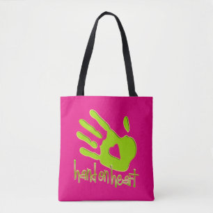 Tote Bag Conception de texte et de graphique : Main sur le