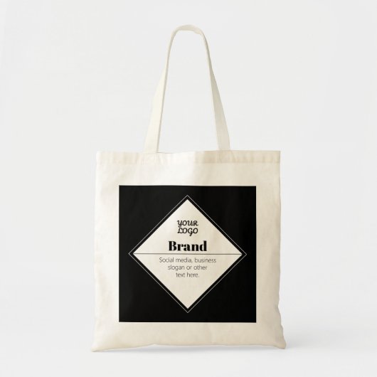 Tote Bag Conception de texte moderne éditable & Votre logo (Devant)