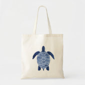 Tote Bag Conception de tortues marines à Indigo (Devant)