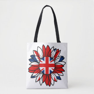 Tote Bag Conception de tournesol de drapeau britannique pou
