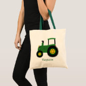 Tote Bag Conception de tracteur vert (Devant (produit))