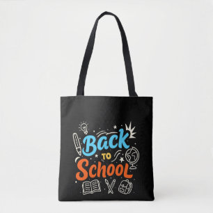 Tote Bag Conception de typographie colorée pour la rentrée