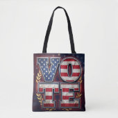 Tote Bag Conception de typographie de drapeau américain VOT (Devant)