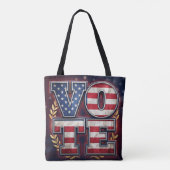Tote Bag Conception de typographie de drapeau américain VOT (Dos)