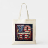 Tote Bag Conception de typographie de drapeau américain VOT (Dos)